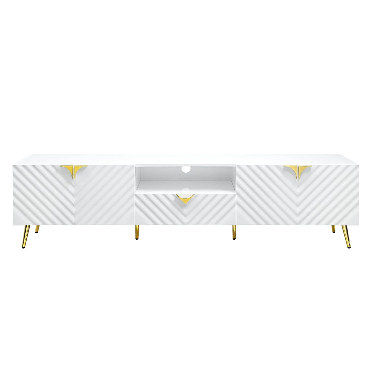 Gaines - High Gloss TV Stand - White - Furniture Home Direct
