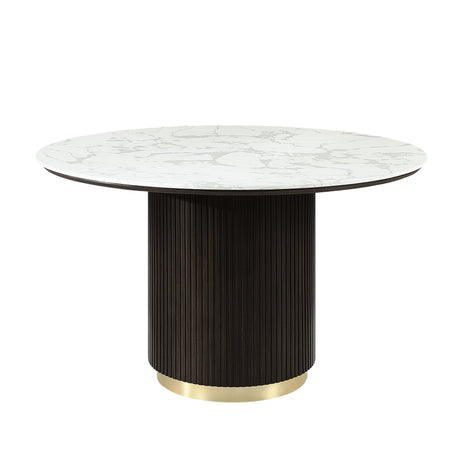 Clayten - Around Dining Table - Marble / Espresso - Furniture Home Direct