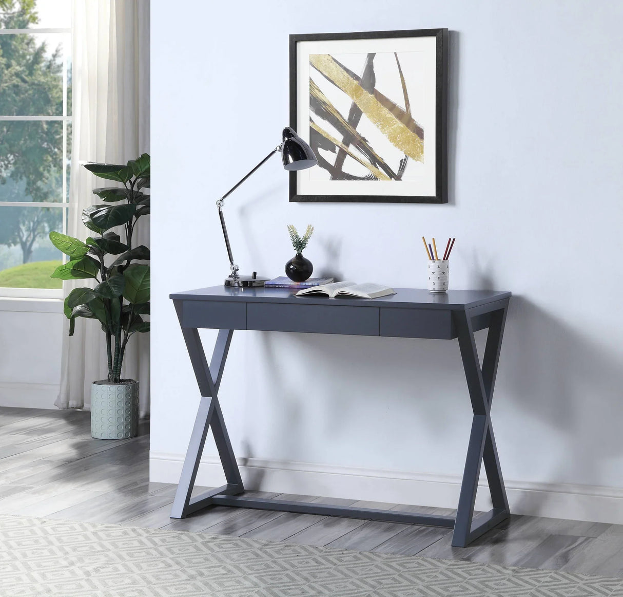 Nalo - Console Table - Charcoal - Furniture Home Direct