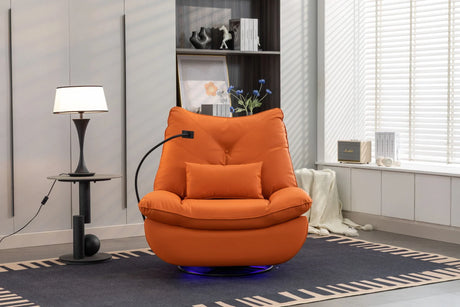 270 Swivel Glider Recliner Chair, Power Recliner Rocking Chair, USB Port Charge For Nursery Chair With Atmosphere Lamp For Living Room Bedroom Apartment - Furniture Home Direct