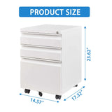 Metal Drawer Mobile File Cabinet With Lock For Home Office Organizer - Furniture Home Direct