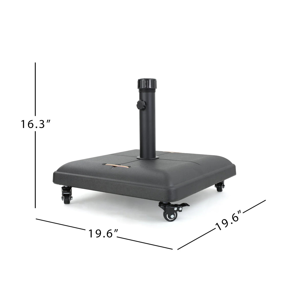 Wheelie - Stylish Square Umbrella Base With Stainless Steel Pole Handle
