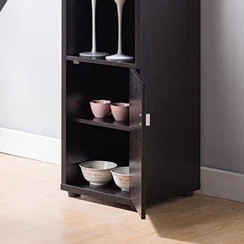 Bar Cabinet, Extended Table Kitchen Cabinet With Wine Bottle Compartment & Open Shelving - Red Cocoa - Furniture Home Direct