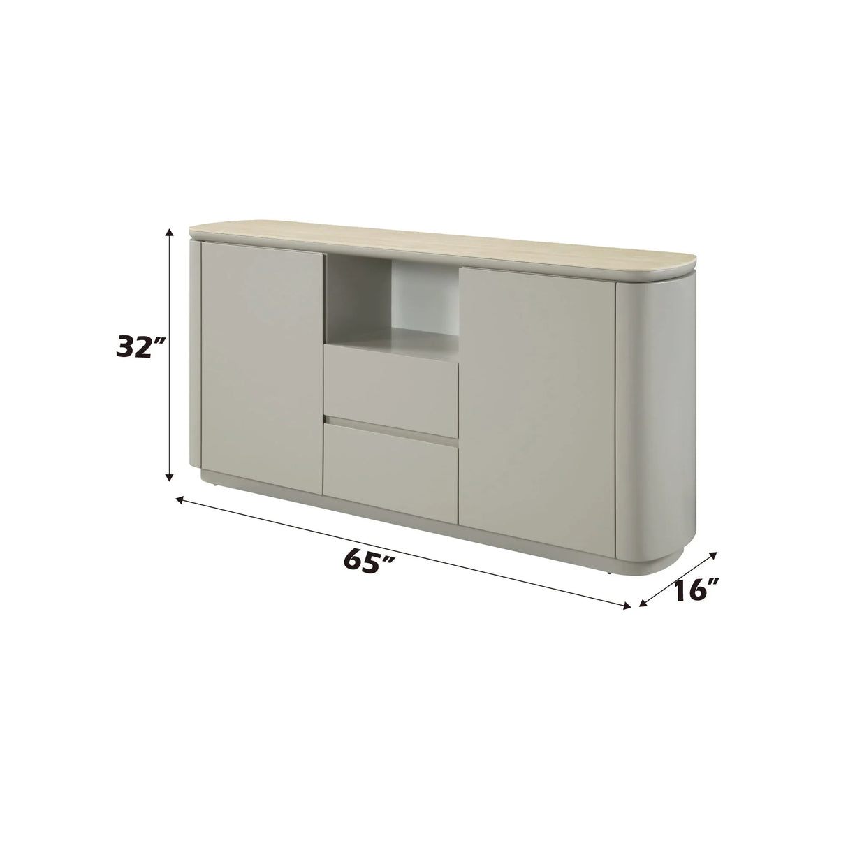 Ingram - Ceramic Top Server - Light Gray - Furniture Home Direct