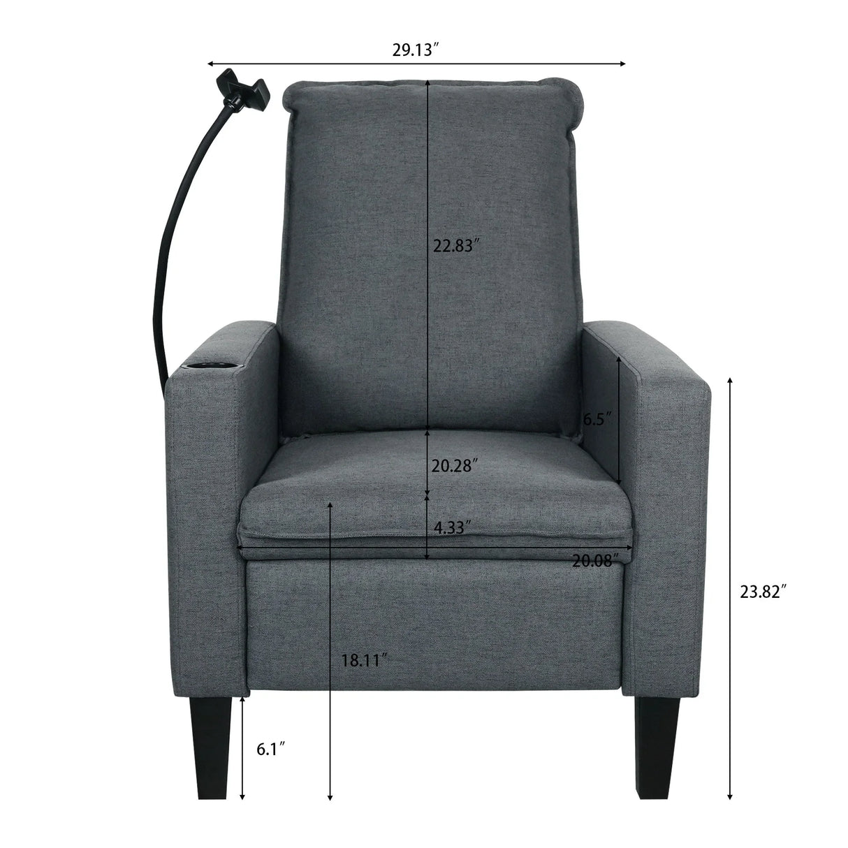 Recliner Chairs For Adults, Adjustable Recliner Sofa With Mobile Phone Holder & Cup Holder, Modern Reclining Chairs Fabric Push Back Recliner Chairs For Living Room, Bedroom - Furniture Home Direct