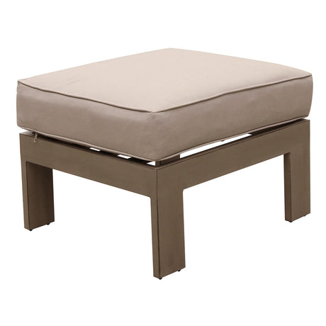 Patio Indoor Outdoor Aluminum Ottoman Footstool With Cushion - Furniture Home Direct