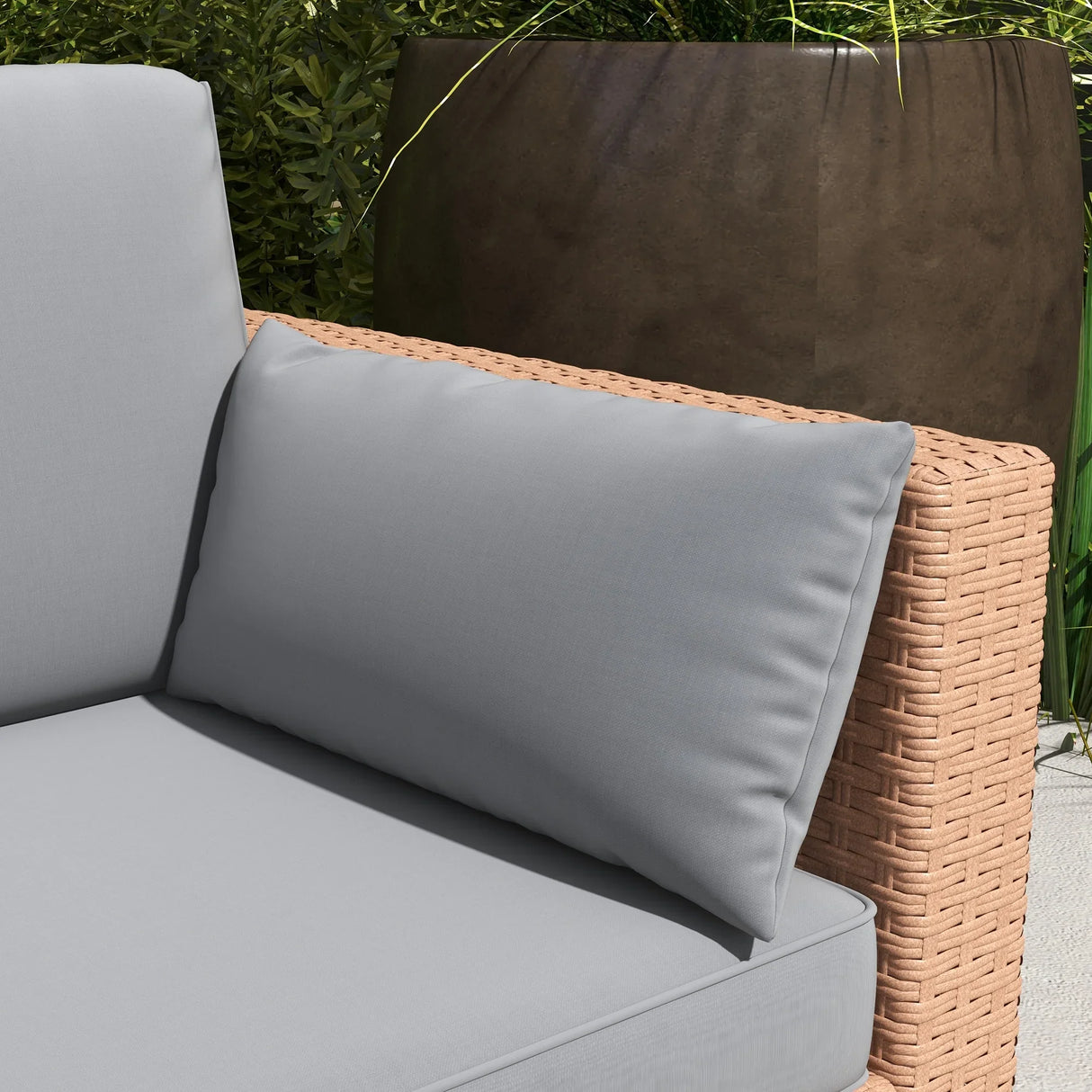 Outdoor Wicker Sofa - Gray - Furniture Home Direct