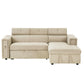 Multi-Functional Pull-Out Sofa Bed L-Shape Sectional Sofa With Adjustable Headrest, Wireless Charging, Cup Holders And Hidden Storage For Living Room - Furniture Home Direct