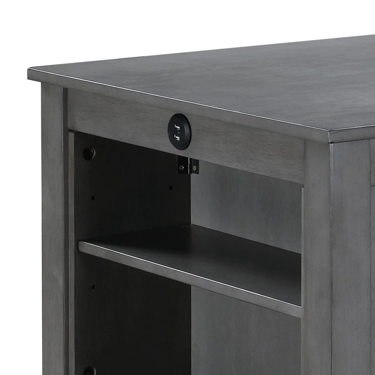 Graham - Small Space Counter Height Dining Table With USB Charging Ports And Shelves - Furniture Home Direct