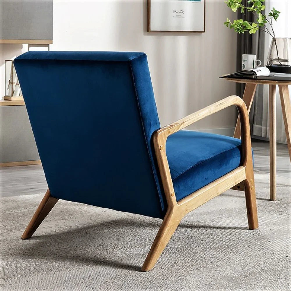 Classic Mid-Century Modern Accent Chairs, Open Framed Armchair With Cushioning - Furniture Home Direct