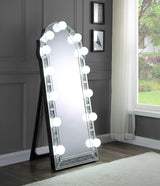 Noralie - Mirrored Faux Diamonds Floor Mirror - Silver - Furniture Home Direct