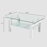 Tempered Glass Table With Storage - Furniture Home Direct