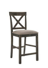 Martha II - Weathered Counter Height Chair (Set of 2) - Gray / Tan - Furniture Home Direct