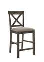 Martha II - Weathered Counter Height Chair (Set of 2) - Gray / Tan - Furniture Home Direct
