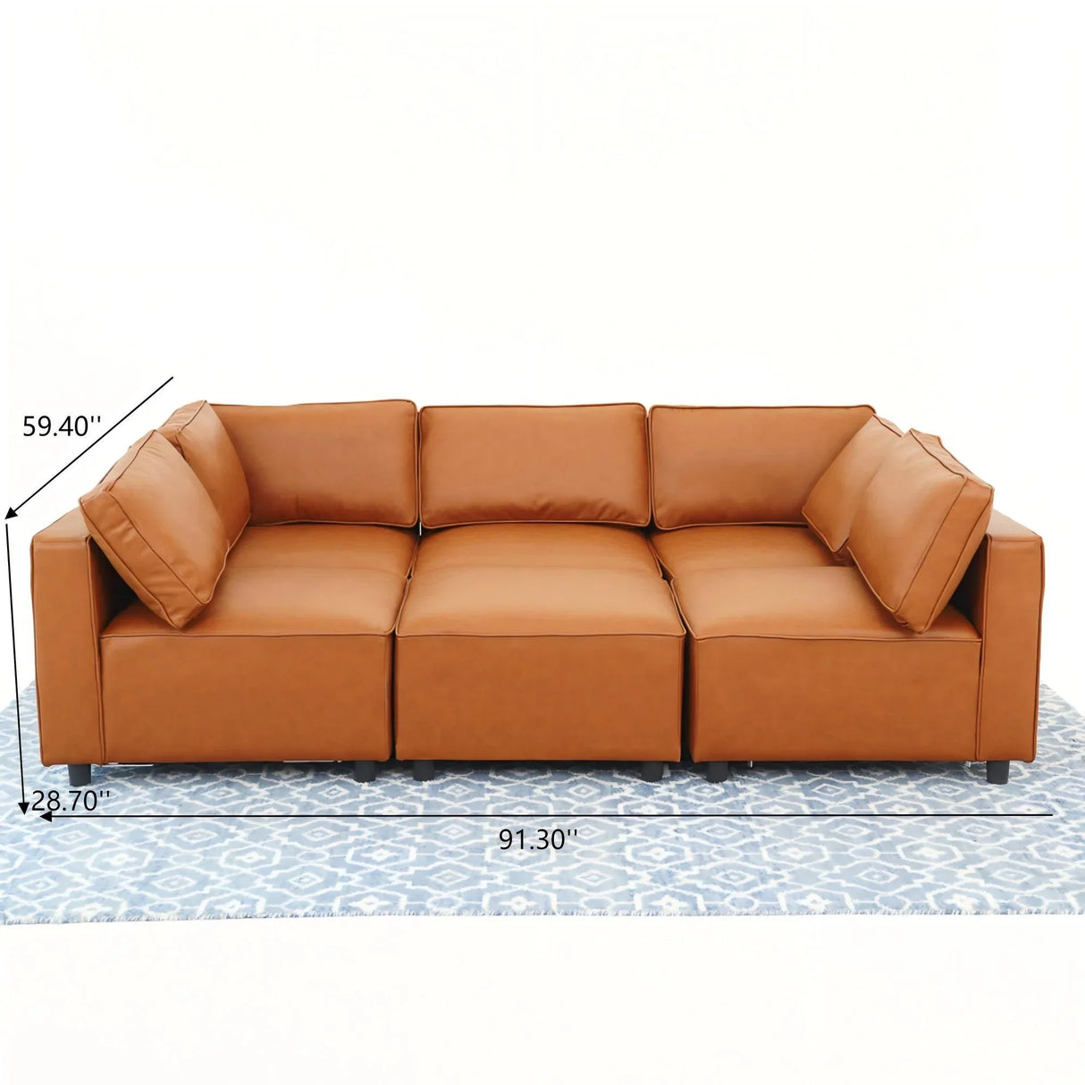 Reno - Modular Sofa - Cognac - Furniture Home Direct