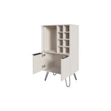Fairfax WIne Cabinet with glass rack and storage,white - Furniture Home Direct