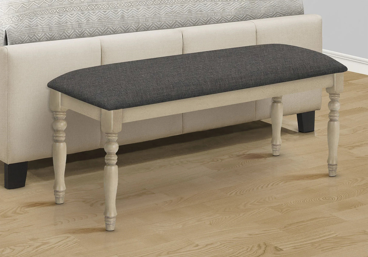 Bench, Rectangular, Upholstered, Transitional - Gray - Furniture Home Direct