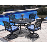 Round 4 Person 51.97" Long Dining Set With Cushions - Furniture Home Direct
