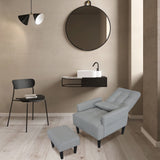 Living Room Sofa Single Chair And Ottoman, Modern Multi-Function Fabric Living Room Sofa Lounge Chair Bed And Stool. Soft Leisure Single Chair Adjustable Into 5 Angles With Sofa Bed - Furniture Home Direct
