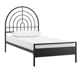 Twin Bed Contemporary Metal Arch - Black - Furniture Home Direct