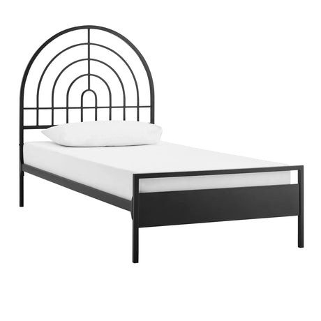 Twin Bed Contemporary Metal Arch - Black - Furniture Home Direct