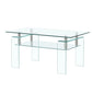 Modern Tempered Glass Coffee Table With 2 Tier Storage For Living Room - Furniture Home Direct