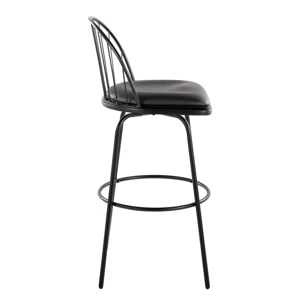 Riley - Claire Farmhouse Fixed Height Barstool With Swivel With Round Footrest (Set of 2) - Furniture Home Direct