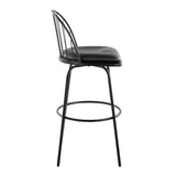 Riley - Claire Farmhouse Fixed Height Barstool With Swivel With Round Footrest (Set of 2) - Furniture Home Direct
