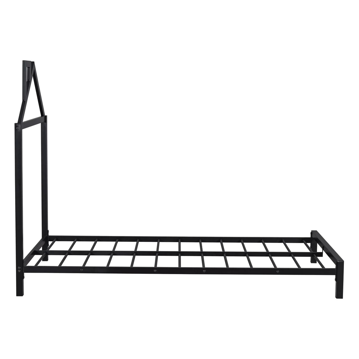 Metal Platform Bed With House-Shaped Headboard Design - Furniture Home Direct
