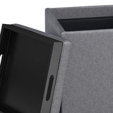 Rockwood - Upholstered Cube Storage Ottoman With Tray - Furniture Home Direct