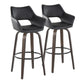Mustang - Contemporary Fixed Height Barstool With Swivel With Round Footrest (Set of 2) - Furniture Home Direct