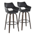 Mustang - Contemporary Fixed Height Barstool With Swivel With Round Footrest (Set of 2) - Furniture Home Direct