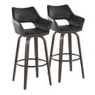 Mustang - Contemporary Fixed Height Barstool With Swivel With Round Footrest (Set of 2) - Furniture Home Direct