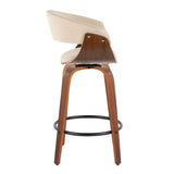 Vintage Mod - Mid Century Modern Fixed Height Counter Stool & Swivel With Round Footrest (Set of 2) - Furniture Home Direct