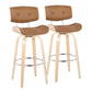 Lombardi - Mid Century Modern Fixed Height Barstool With Swivel With Round Footrest (Set of 2) - Furniture Home Direct