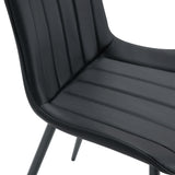 Dining Chairs With PU Leather Upholstery Metal Legs Black - Furniture Home Direct