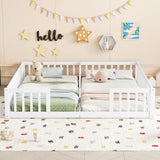 Double Floor Bed With Fence, Guardrails, Without Door - Furniture Home Direct