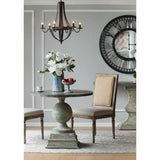 6 Light Metal Chandelier, Hanging Light Fixture With Adjustable Chain For Kitchen, Bulb Not Included - Black - Furniture Home Direct