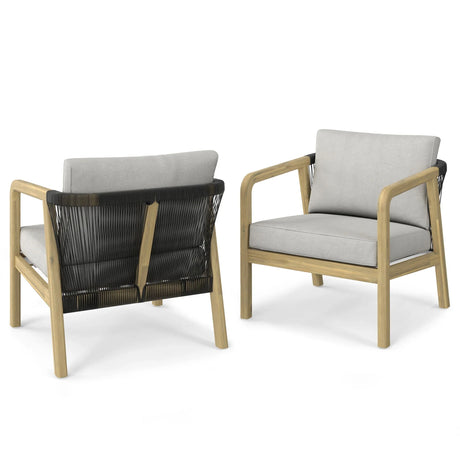 Palmetto - Outdoor Conversation Chair (Set of 2) - Stone Gray - Furniture Home Direct