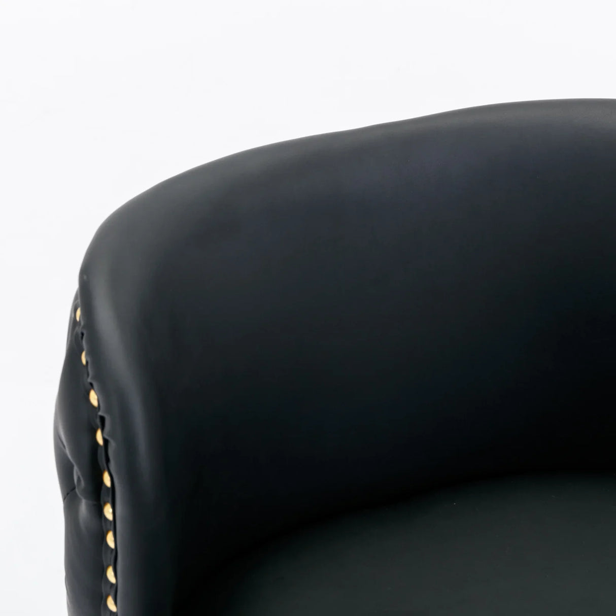 Counter Height Bar Stools Tufted PU Leather Swivel Black - Furniture Home Direct