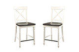 Mountina - 24" Tall Bar Stools (Set of 2) - Brown / White - Furniture Home Direct