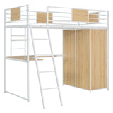 Loft Bed With L Shape Desk And Wardrobe - Furniture Home Direct