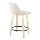Toriano - Contemporary, Fixed Height Counter Stool With Swivel And Round Footrest (Set of 2) - Furniture Home Direct