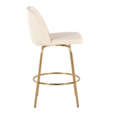 Toriano - Contemporary, Fixed Height Counter Stool With Swivel With Round Footrest (Set of 2) - Furniture Home Direct