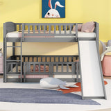 Low Bunk Bed With Slide, Fence And Ladder - Furniture Home Direct