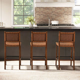 Andre - Counter Stool With Back - Pecan Brown - Furniture Home Direct