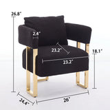 Modern Decorative Chair Teddy Fleece Upholstered And Metal Foot - Furniture Home Direct
