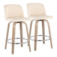 Toriano - Modern Design Fixed Height Counter Stool With Swivel With Round Footrest (Set of 2) - Furniture Home Direct
