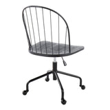Riley - Farmhouse Adjustable High Back Office Chair - Black - Furniture Home Direct