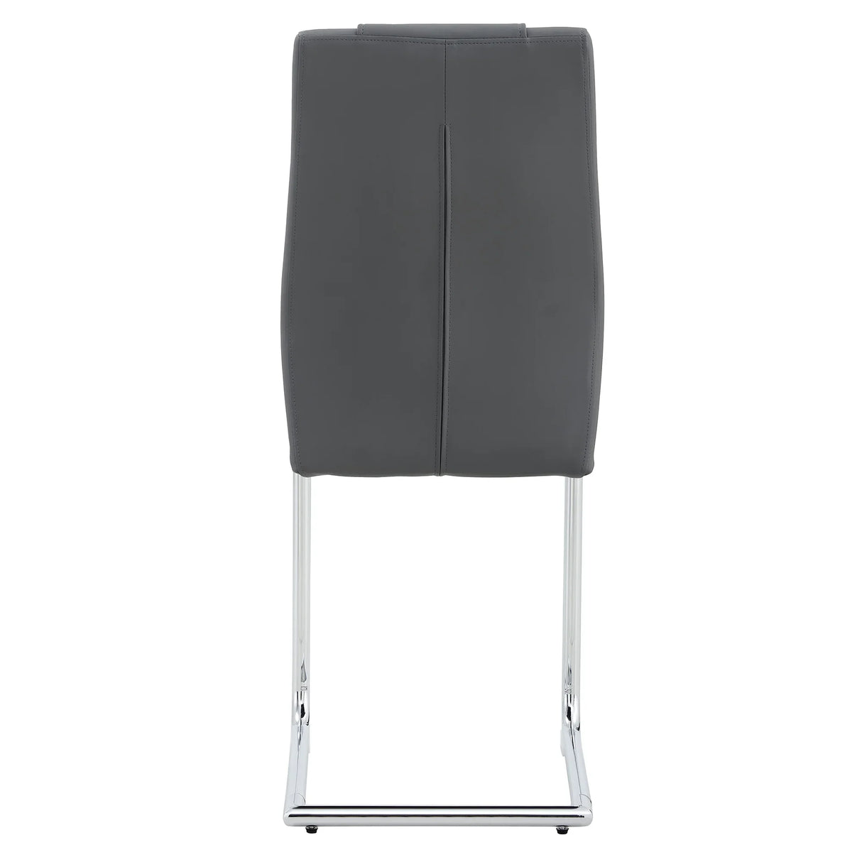 Dining Chair Set Modern Faux Leather With Chrome Base Gray - Furniture Home Direct